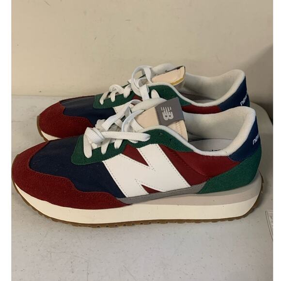 New Balance Men New Balance Men’s Size 11.5 The Intelligence Choice 237 Sneakers, Red Green Navy